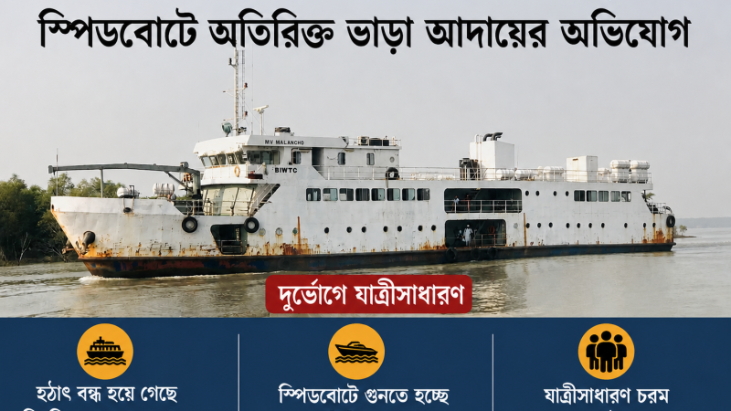 হঠাৎ জাহাজ চলাচল বন্ধ, স্পিডবোটে অতিরিক্ত ভাড়া আদায়ের অভিযোগ